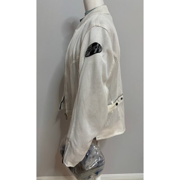 Joe Rockets Womens Motorcycle Racing L Mesh Velocity Jacket Pads White Gray New - Picture 5 of 12